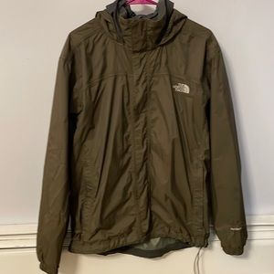 The North Face Olive/Hunter Green Mens Size M Windbreaker/Rain Jacket with Hood.